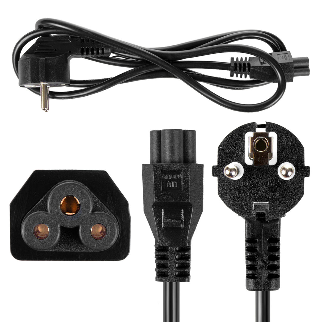 Maclean lóhere alakú tápkábel, 3 tűs, EU dugó, 1,5 m, MCTV-857