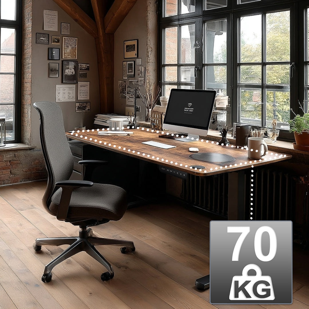 Ergo Office íróasztal elektromos magasságállítással ülő és álló munkavégzéshez