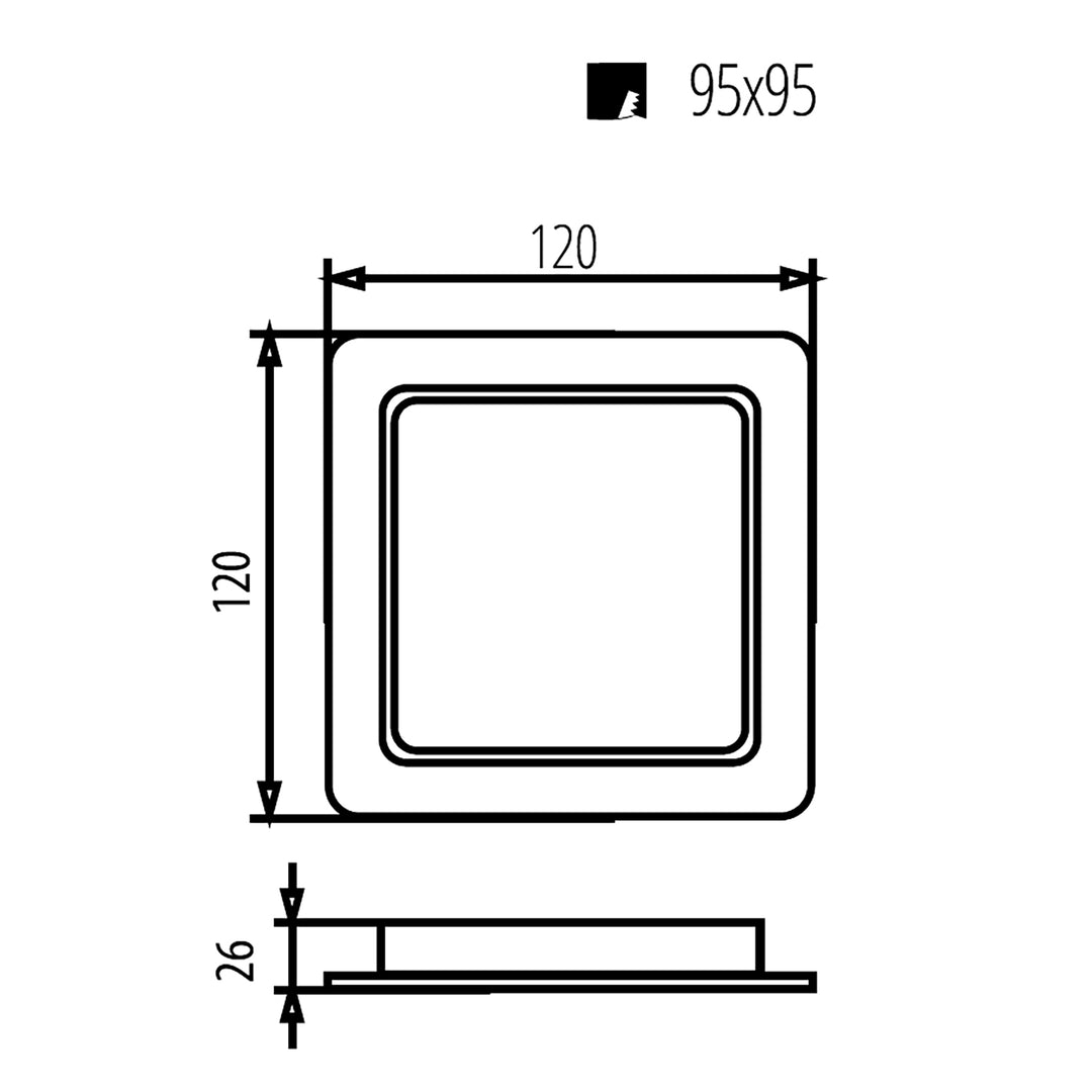Maclean LED mennyezeti panel, süllyesztett SLIM, 9W, semleges fehér 4000K, 120*120*26mm, 900lm, MCE373 S