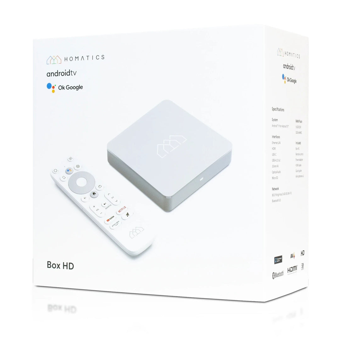 Odtwarzacz multimedialny Homatics, Android TV 11, 32GB, 1,5GB RAM, Box HD, 1,5GB RAM, Box HD