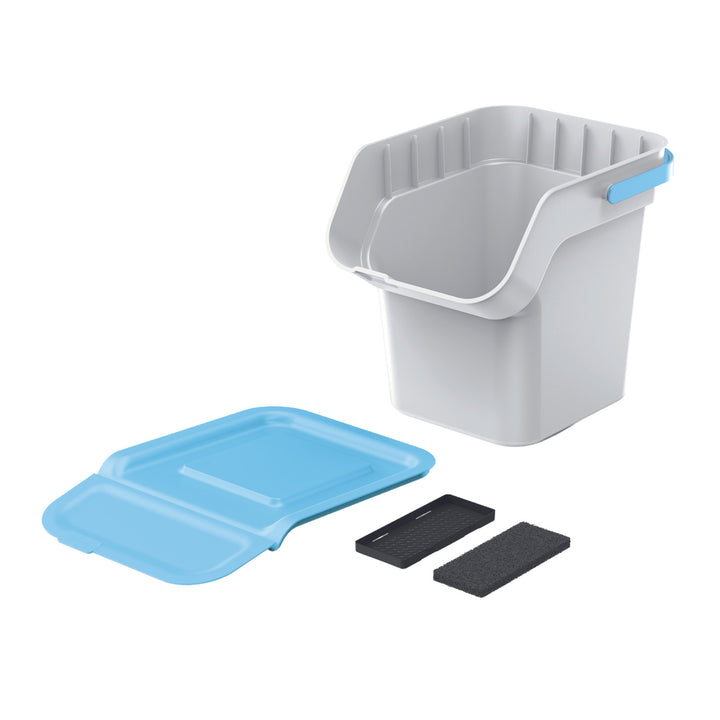 Keden hulladékgyűjtő szett, hulladék szétválasztáshoz, 4x20 liter, hamu, Kaddi Q Set