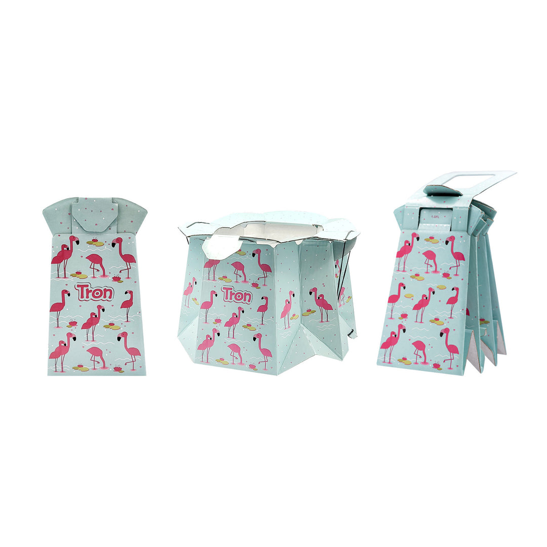 Eldobható gyermek bili, 30 kg nyomást tart, könnyen használható, felszívja a folyadékokat és megszünteti a szagokat, design: flamingók