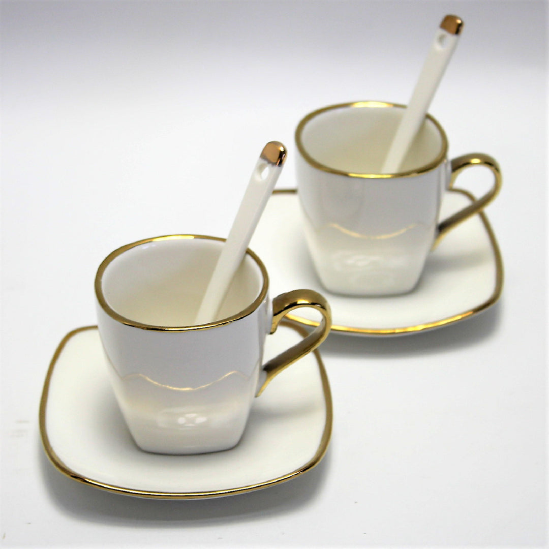 Eszpresszó csészék porcelán készlet tányérokkal Queen Isabell W23GD06-0646464