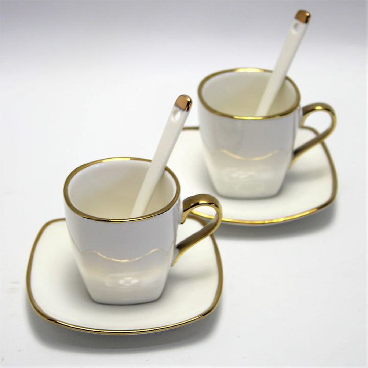 Eszpresszó csészék porcelán készlet tányérokkal Queen Isabell W23GD06-0646464