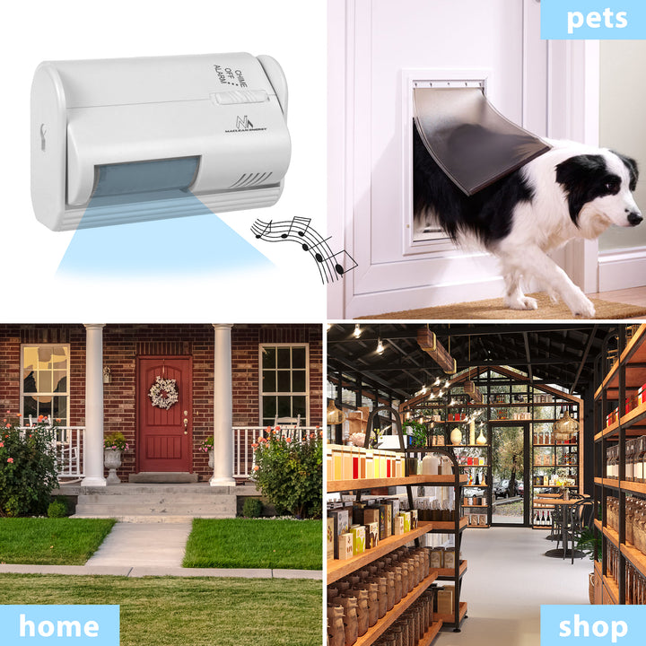 Maclean vezeték nélküli beléptető jelzőberendezés, PIR érzékelő, 8 m hatótávolság, 9V DC elemmel működik, 70 dB feletti hangerő, MCE311 W