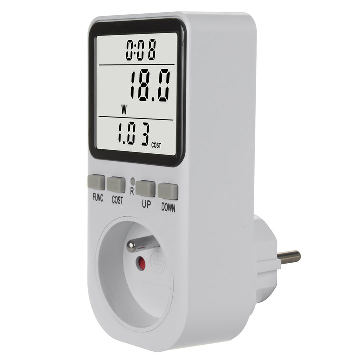 GreenBlue energiamérő, wattmérő, E típus, 220-240V AC, 50Hz, max. terhelés 16A, IP20, beépített akkumulátor, GB364 E