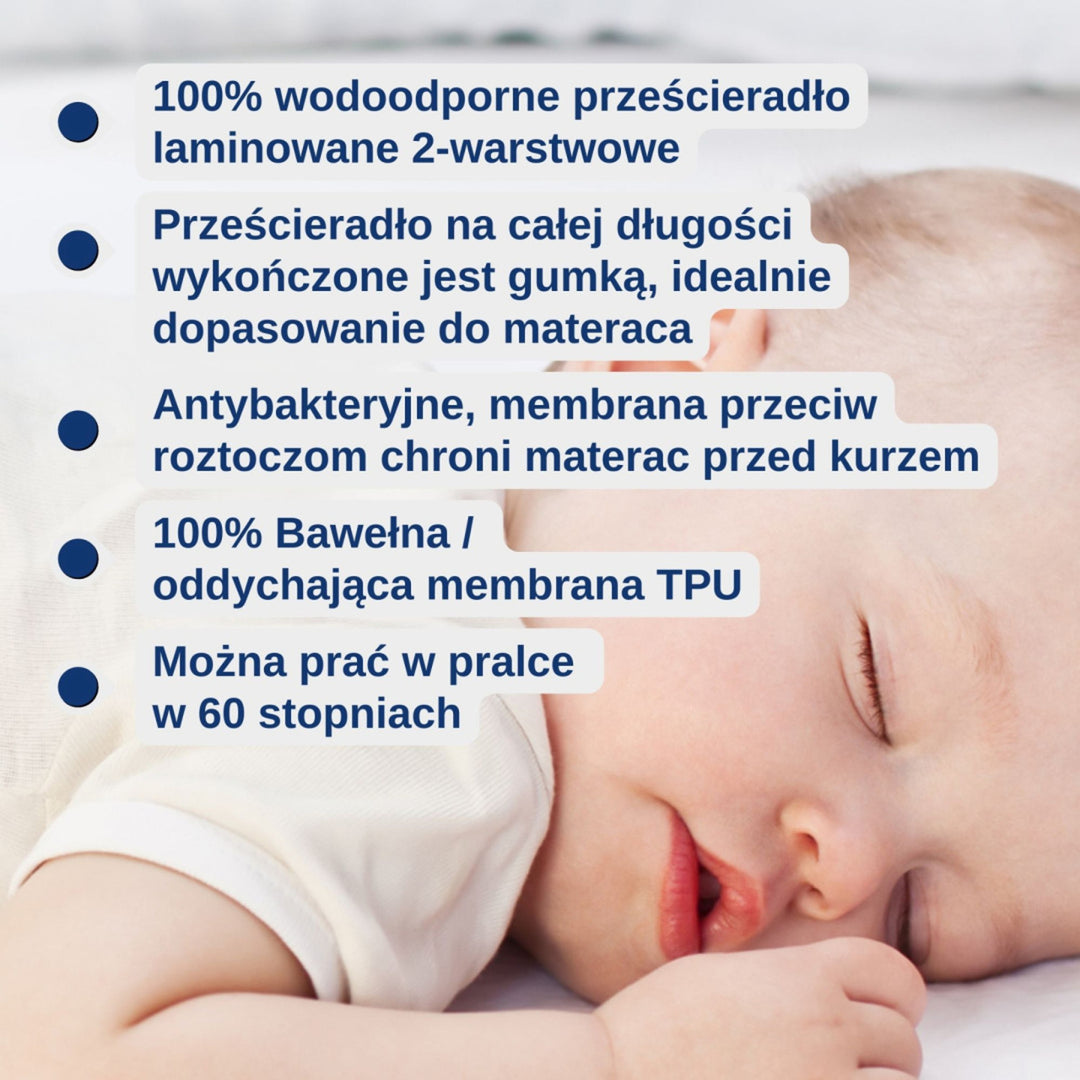 Snibbs vízálló lepedő, fehér, 70x140 cm, T-SNI-10024