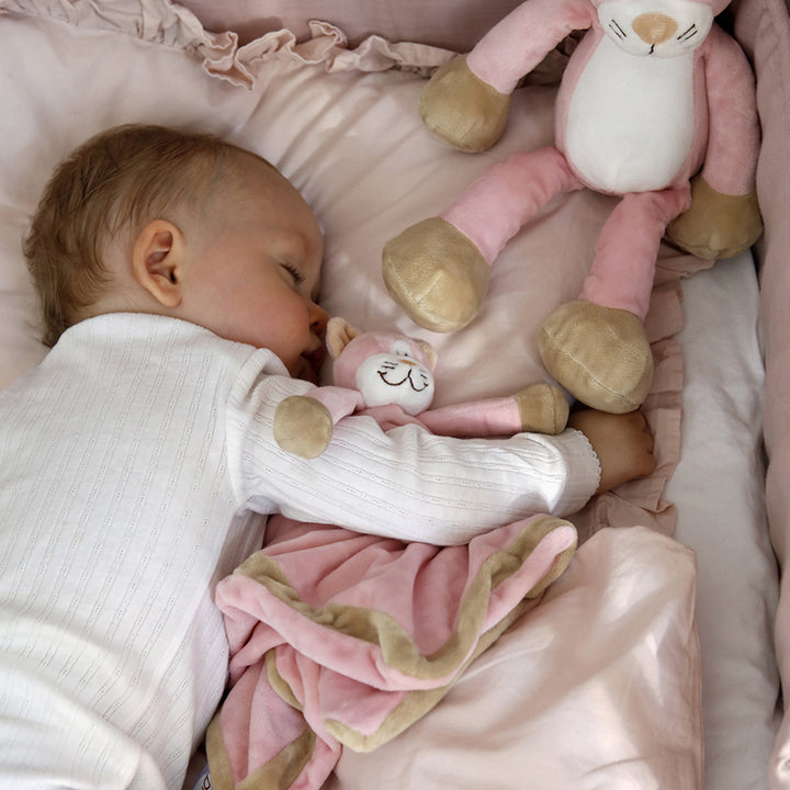 Diinglisar ölelgető takaró, puha anyag, rózsaszín macska, 35 cm, T-TED-01372 1