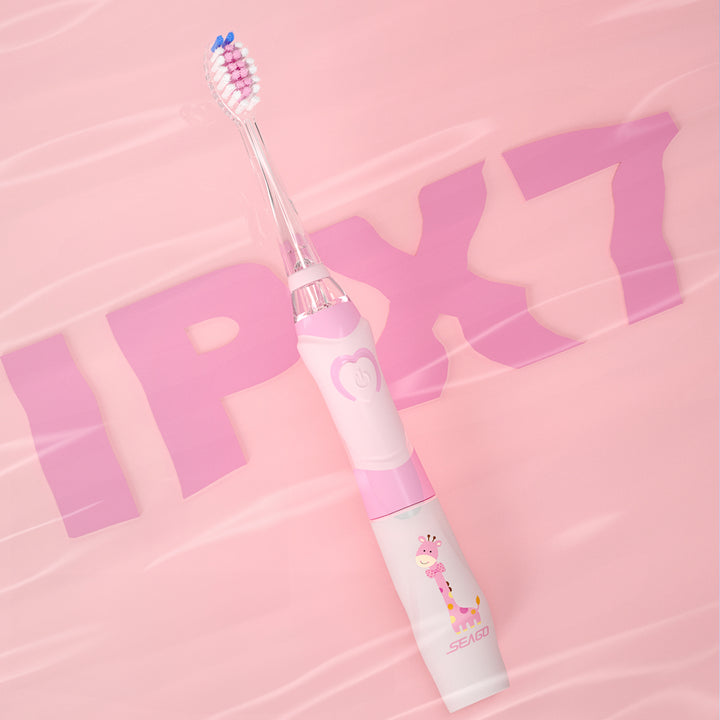 SEAGO gyermek szonikus fogkefe, rózsaszín, 1xAA 1,5V (nem tartozék), 3 hegy, SG-977 Pink