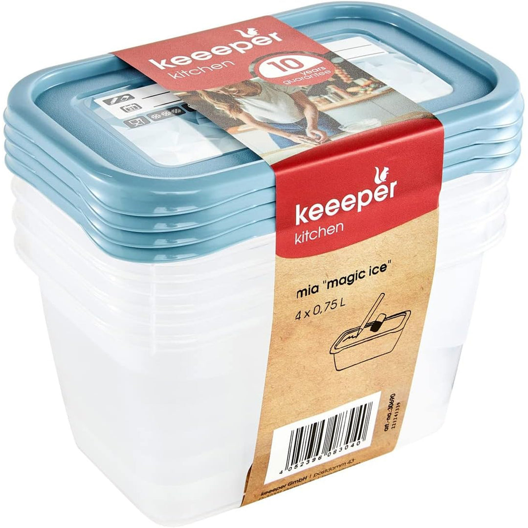 4 db 750 ml-es Mia Magic Ice ételtartály Keeeper, 750 ml-es készlet