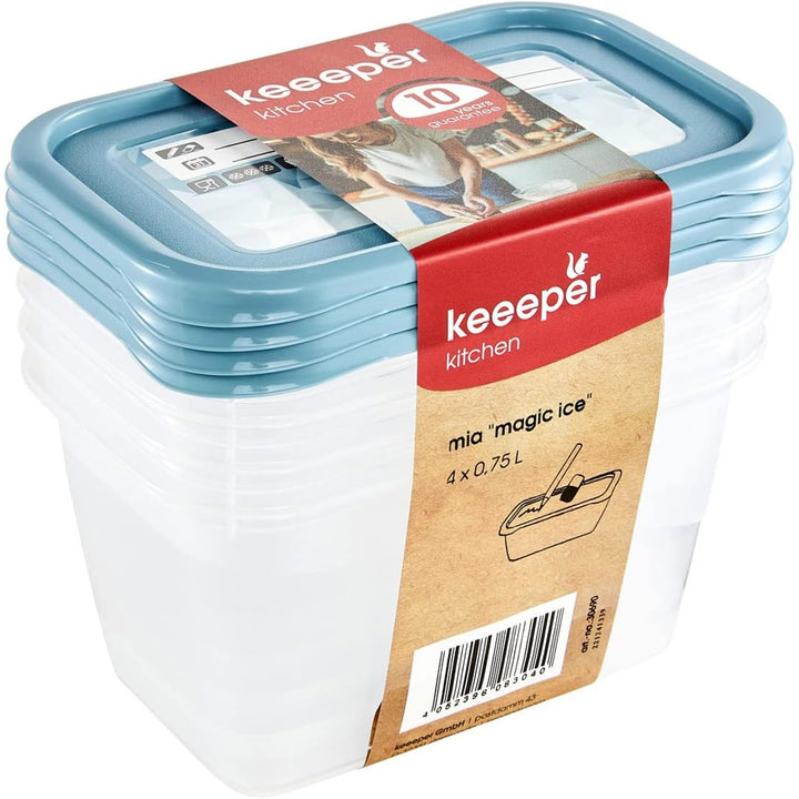 4 db 750 ml-es Mia Magic Ice ételtartály Keeeper, 750 ml-es készlet