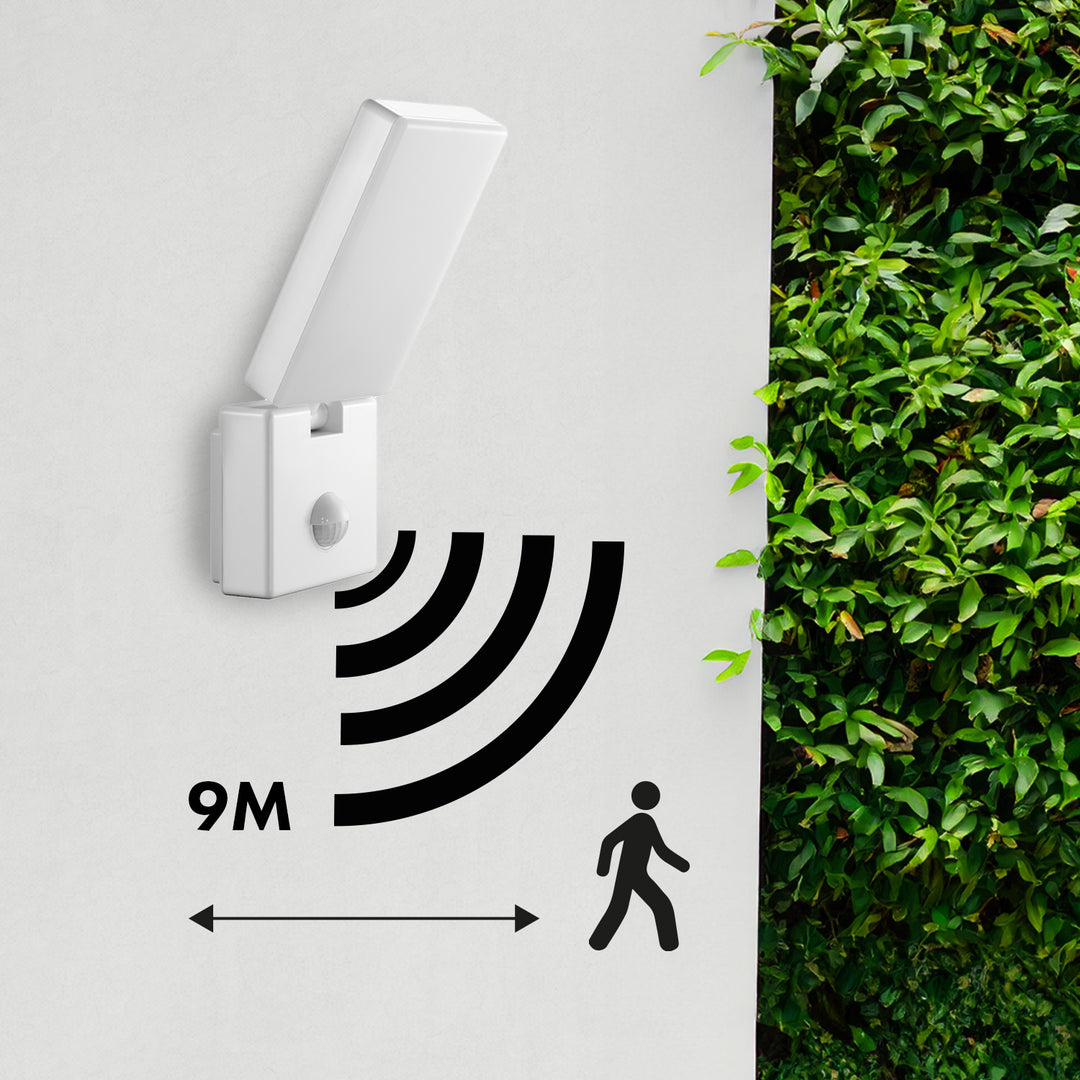 PIR mozgásérzékelő LED lámpa fehér 10W IP65 800lm 4000K