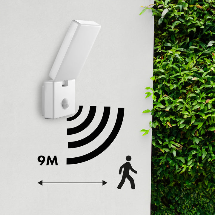 PIR mozgásérzékelő LED lámpa fehér 10W IP65 800lm 4000K