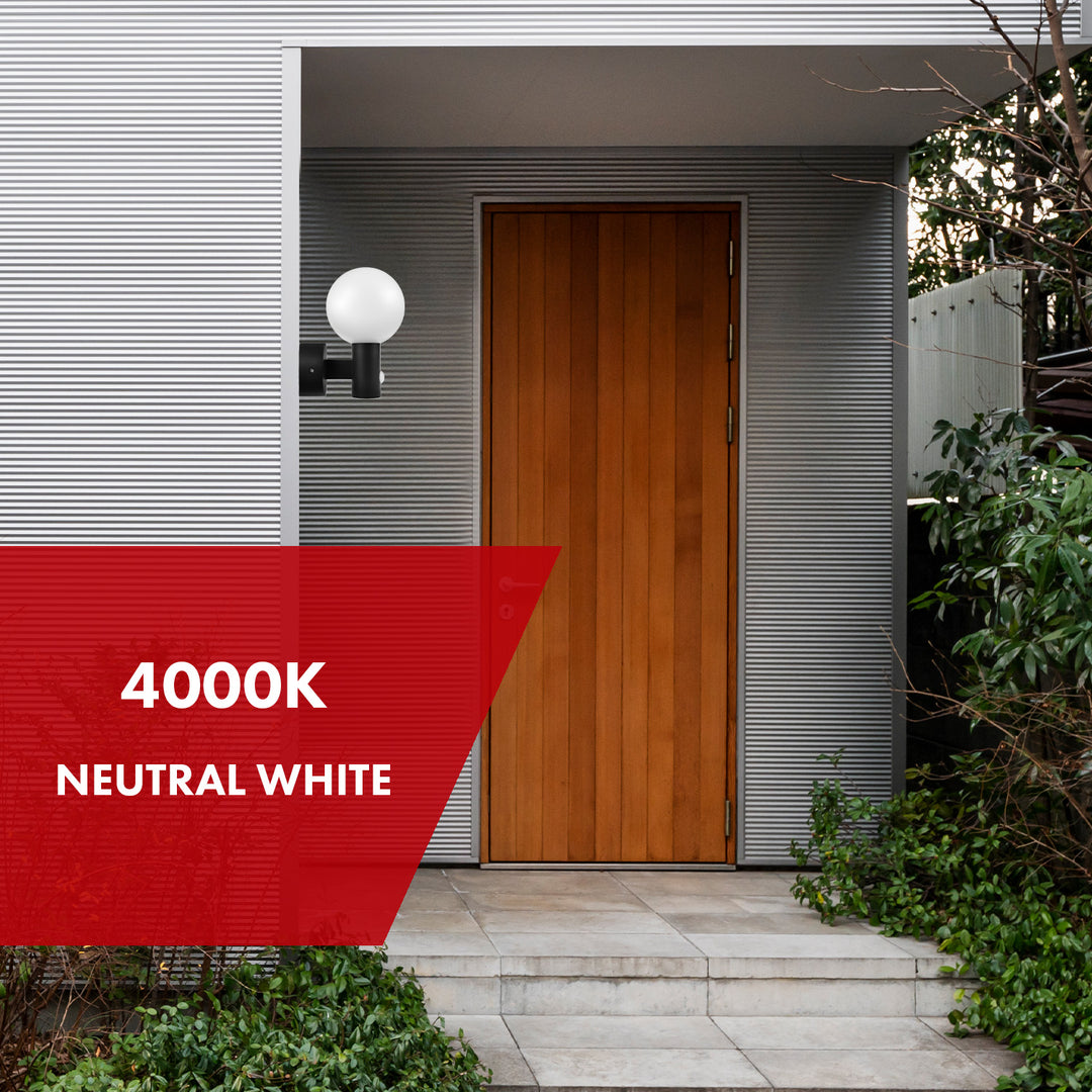 Maclean PIR mozgásérzékelő LED lámpa fekete 15W IP65 1600lm 4000K