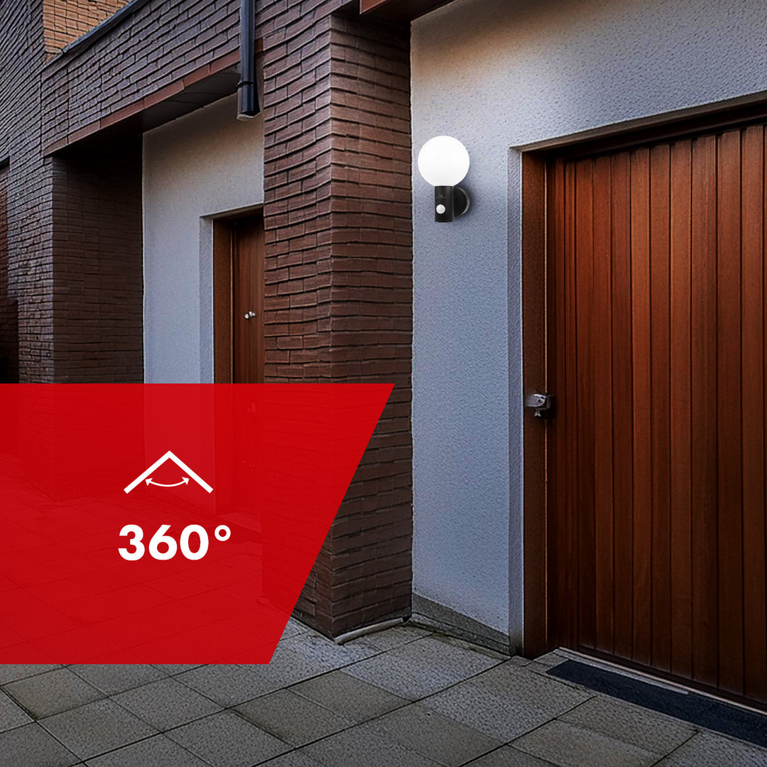 Maclean PIR mozgásérzékelő LED lámpa fekete 15W IP65 1600lm 4000K