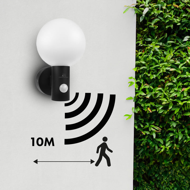 Maclean PIR mozgásérzékelő LED lámpa fekete 15W IP65 1600lm 4000K