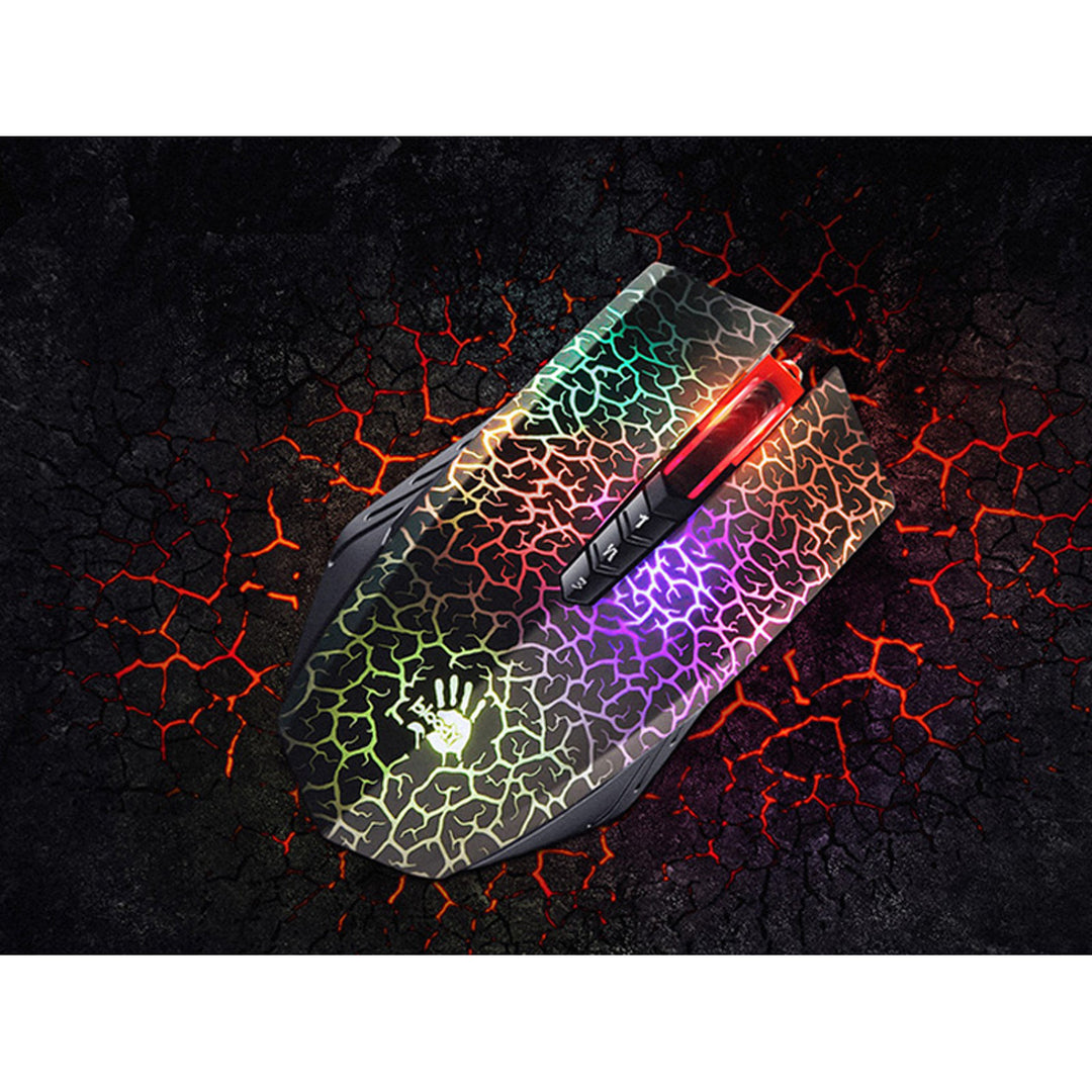 A4TECH BLOODY egér, 6200 DPI, 8 gomb, játék, Blazing A70 aktiválva