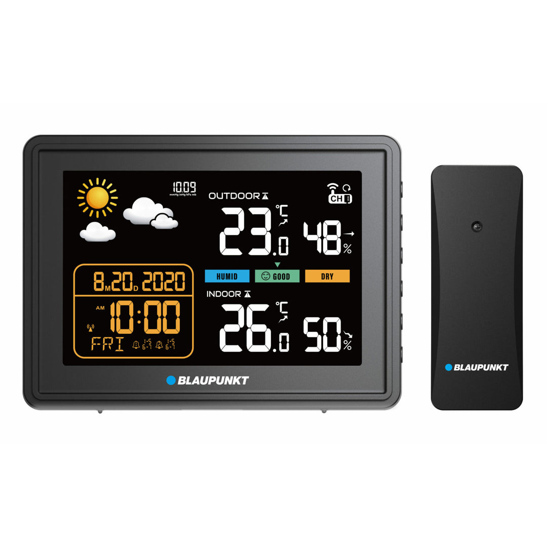 Blaupunkt időjárás állomás, nedvességmérő, nyomás, előrejelzés, WS30BK