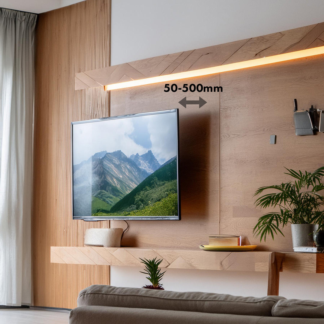 Maclean TV tartó, max VESA 800x600, 43-100", 80kg, vízszintes és függőleges szögbeállítás, profil 50-500mm, fekete, MC-423