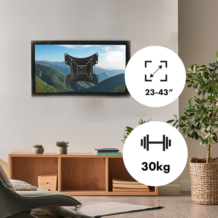 Maclean konzol TV vagy monitor számára, max. VESA 200x200, 23-43", 30kg, fekete, MC-414