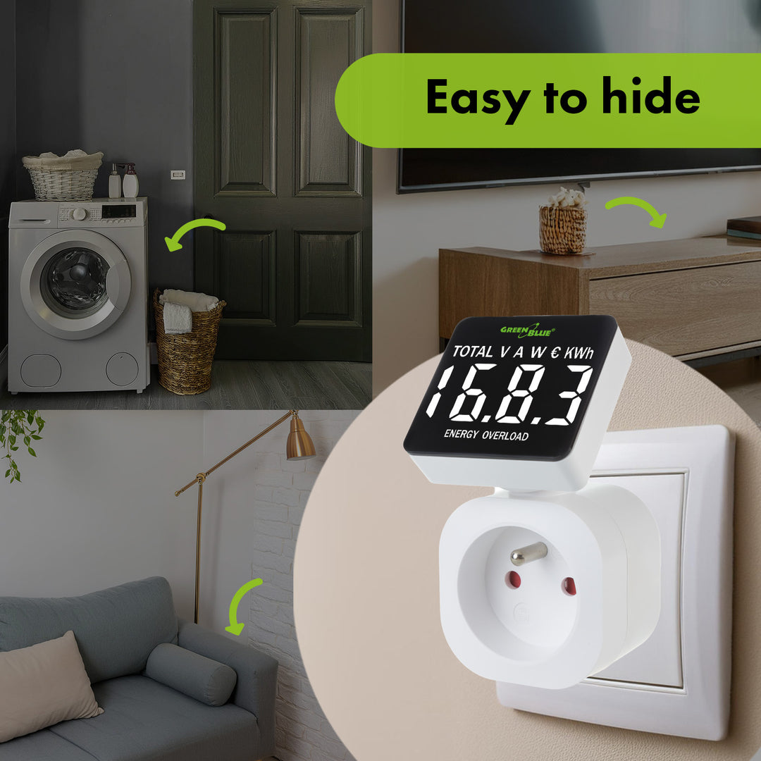 Energiamérő wattmérő 16A max 3680W memória biztonsági mentés