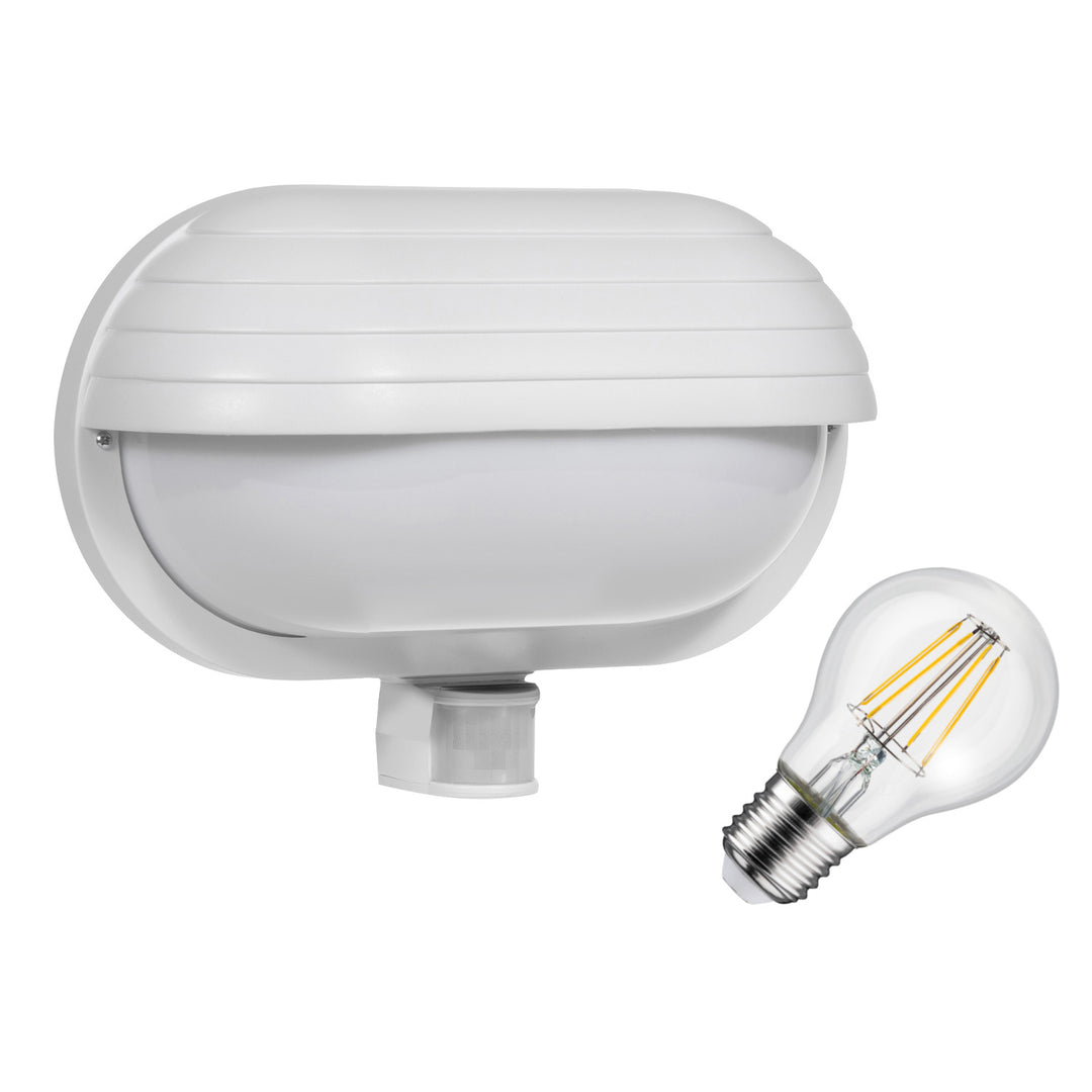 Maclean fali lámpatest, PIR érzékelővel, max. 60W, 180°, MCE33 W + LED 8W