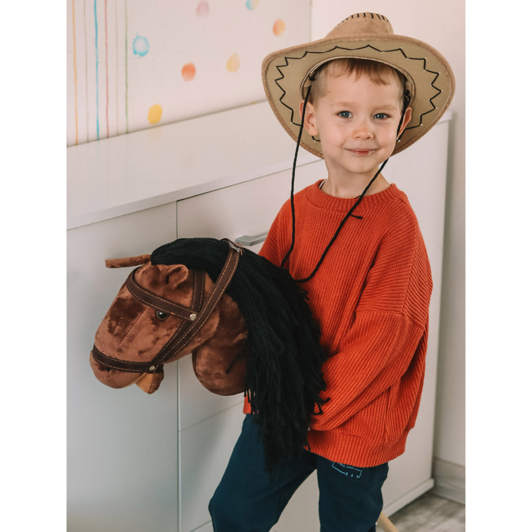 Teddykompaniet plüss ló, fapálca, kantár, 80 cm, T-TED-03002