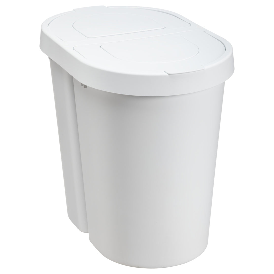 Plast Team hulladékgyűjtő, csuklós fedéllel, dupla, fehér, 2 x 25 l, Seattle Swing
