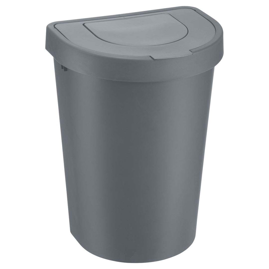 Plast Team szemetes kosár, csuklós fedéllel, szürke, 25 l, Seattle Swing