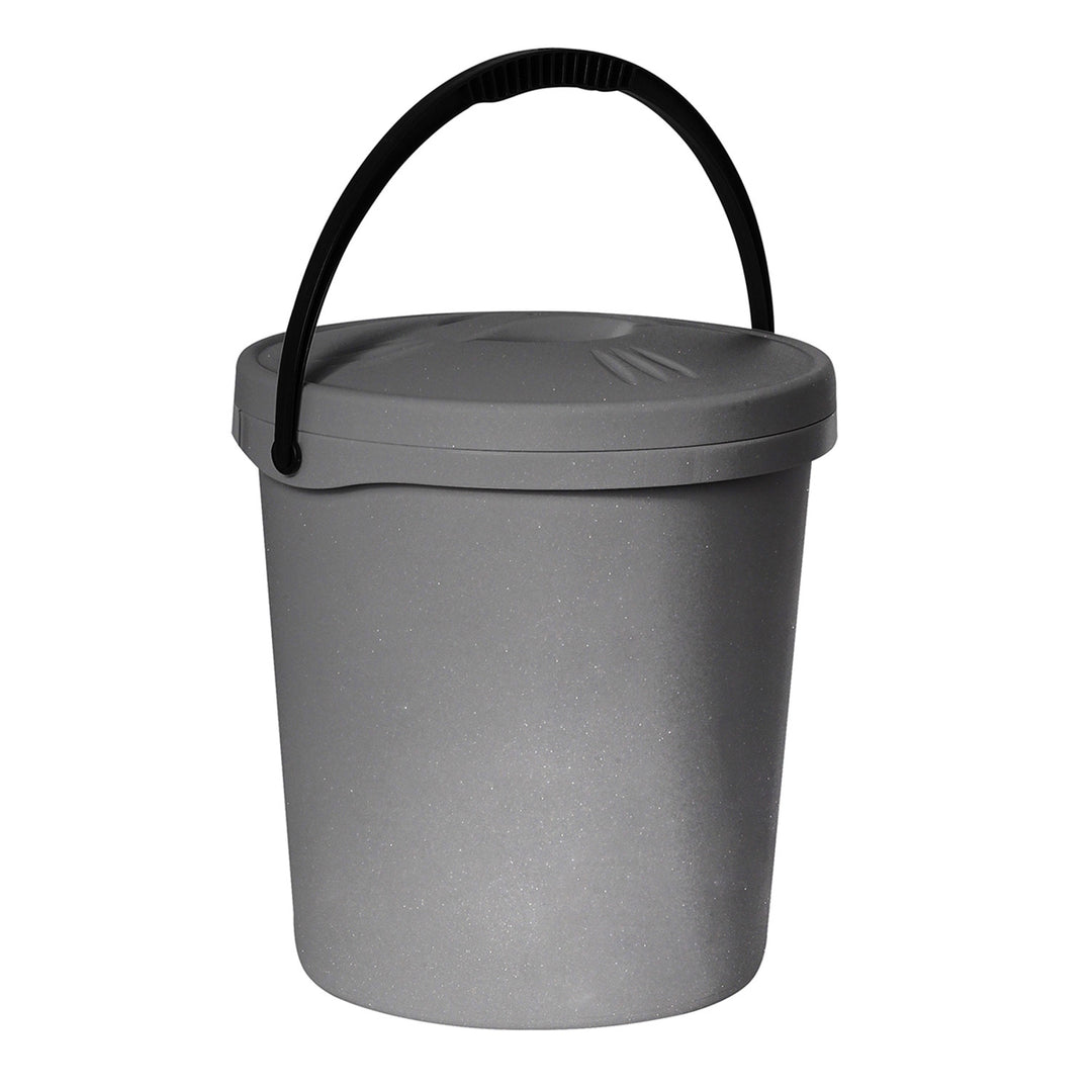 Plast Team vödör, fedéllel, fogantyúval, 16 literes, ezüst, 2062