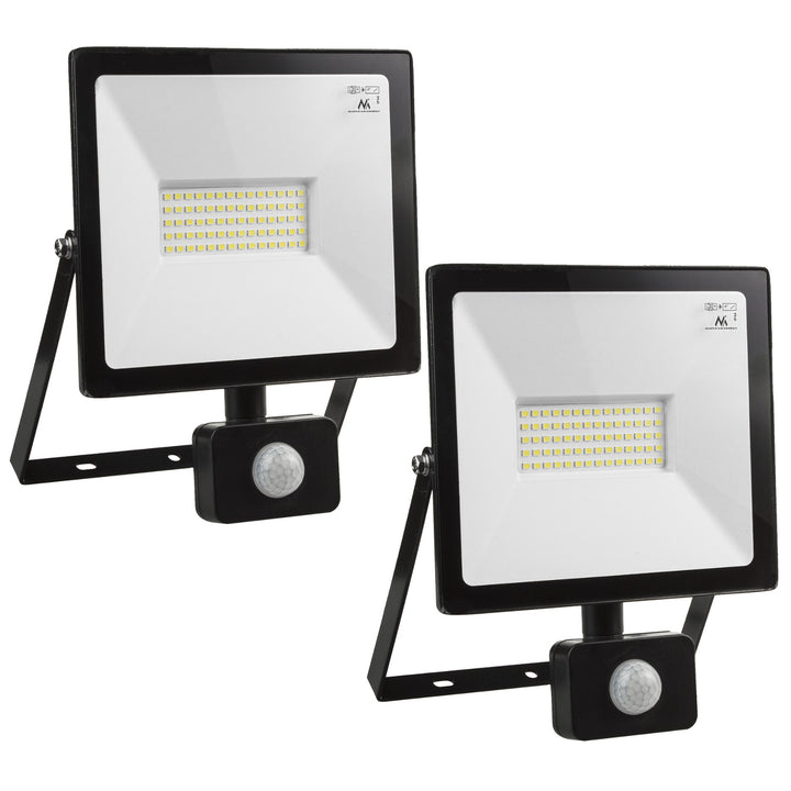 2x LED reflektor Maclean mozgásérzékelővel, vékony 50W, 4000lm, melegfehér (3000K), IP44, MCE650 WW PIR