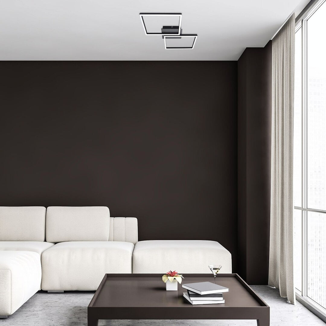 Rabalux, mennyezeti lámpa, LED 40W, fekete, távirányítóval, Ludano