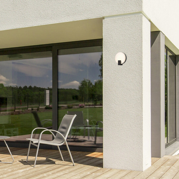 Rabalux fali lámpa, kültéri, kör alakú, IP44, 10W, fekete, Ciprus