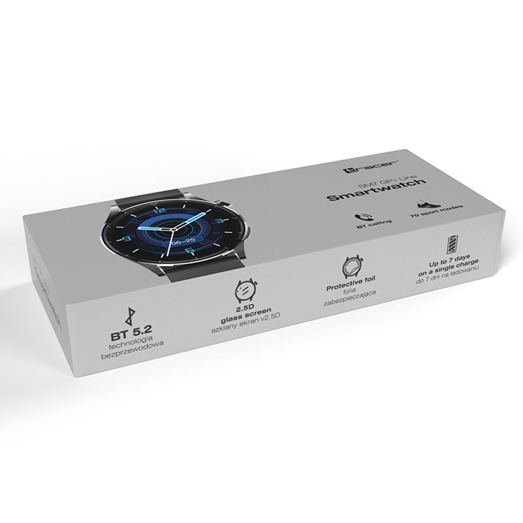 Tracer okosóra, Bluetooth 5.2, 1,3"-os érintőképernyő, 70 sportolási mód, SM7 GP+ Line