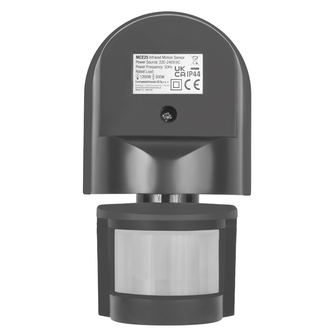 Maclean 180° max 1200W falra szerelhető mozgás- és szürkületérzékelő fekete
