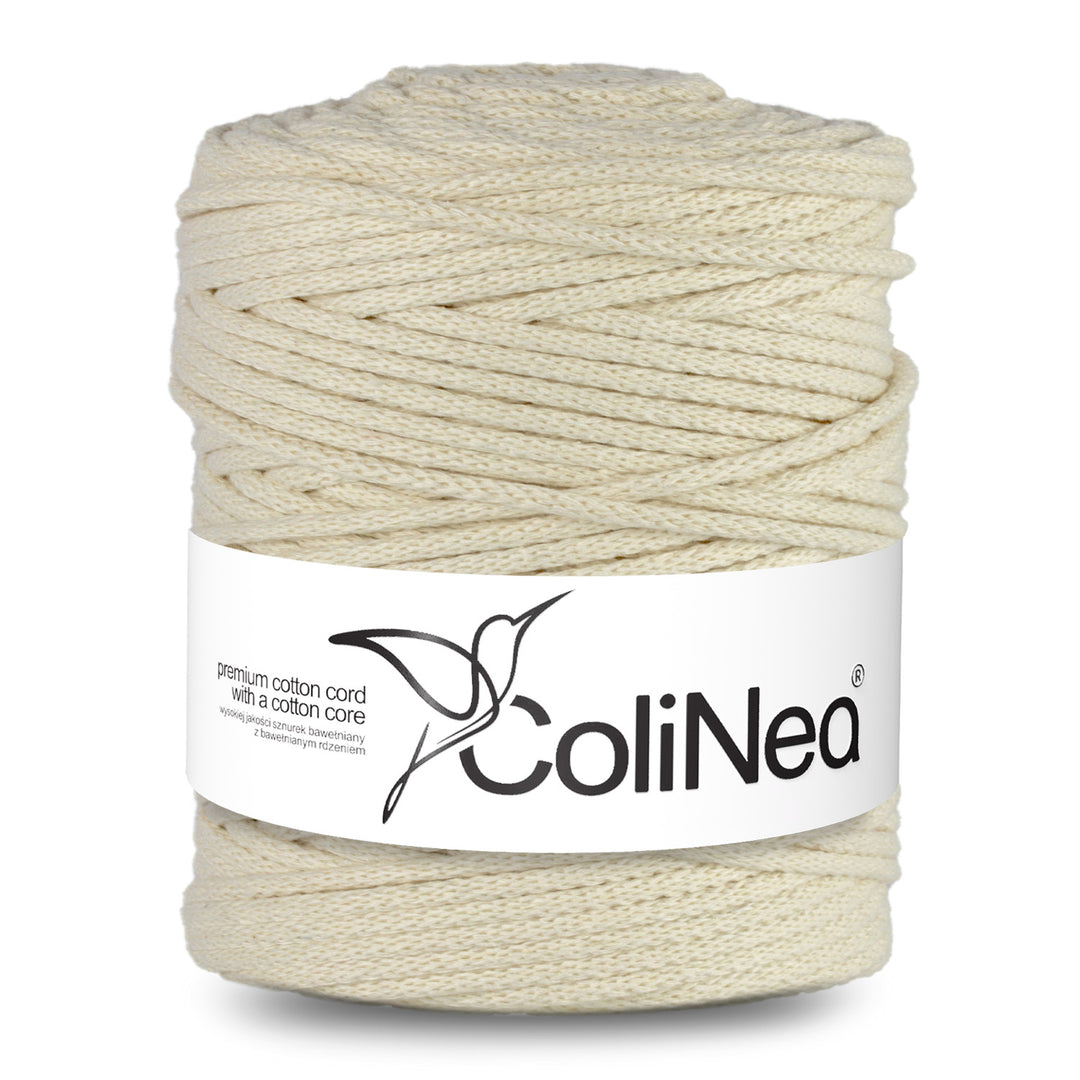 ColiNea, pamut zsinór pamut maggal, fonott, 5mm, 200m, elefántcsont színű