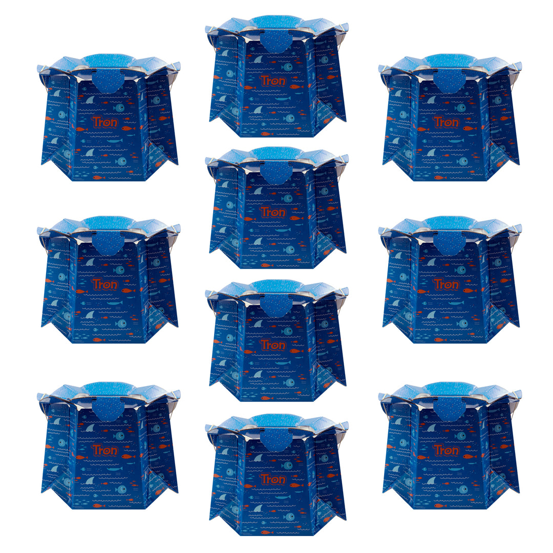 Tron eldobható gyermek bili, hal, 30 kg-ig, 10 darabos készlet