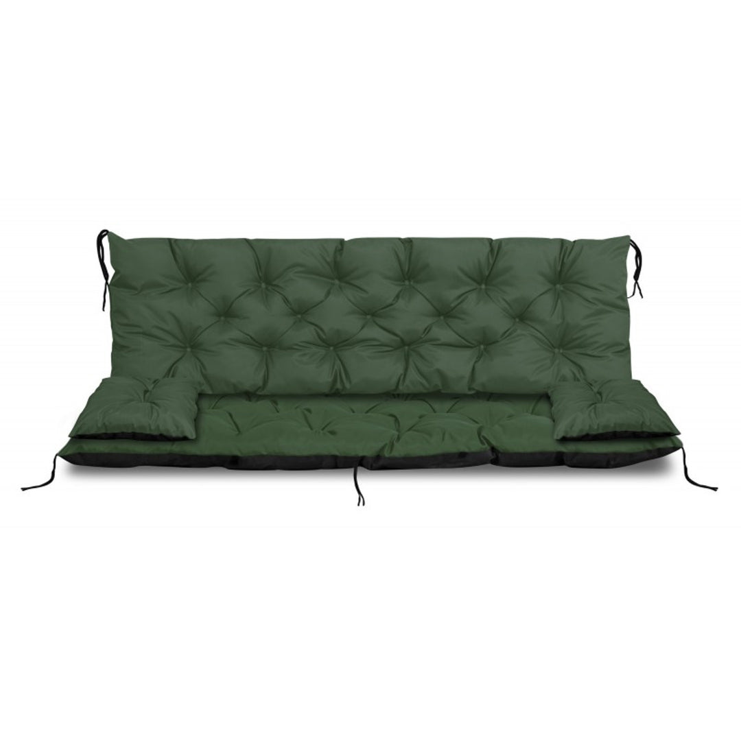Zöld kerti garnitúra 100x60x50cm + 2 párna 42 x 42 cm