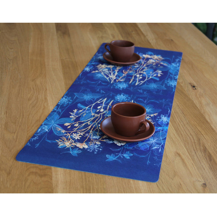 Bertoni asztali futó, filc, 95x33cm, Midnight print minta, nemez, éjfekete mintás
