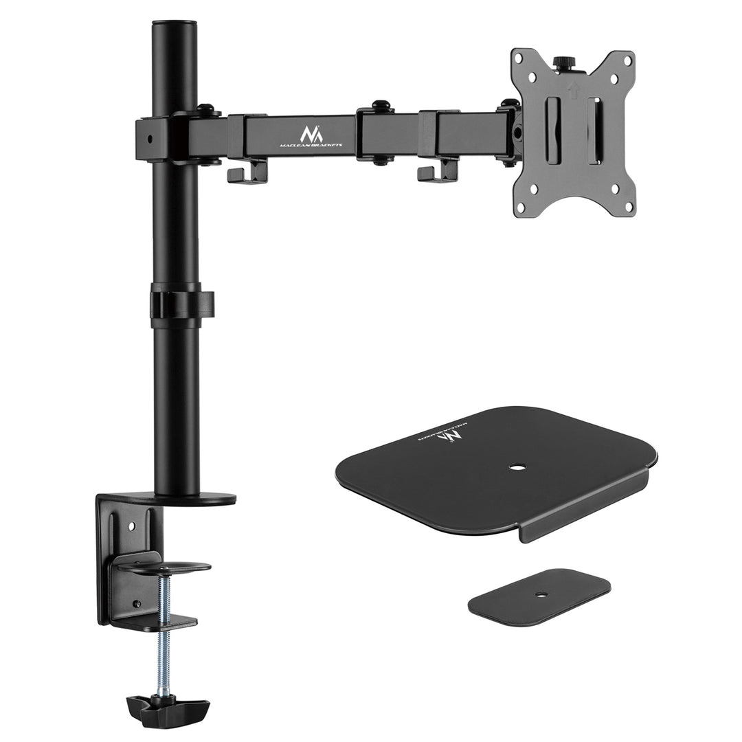 Maclean asztali tartó LCD monitorhoz, dupla karos, VESA 75x75 és 100x100, 17-32", 8kg, MC-883 + MC-929