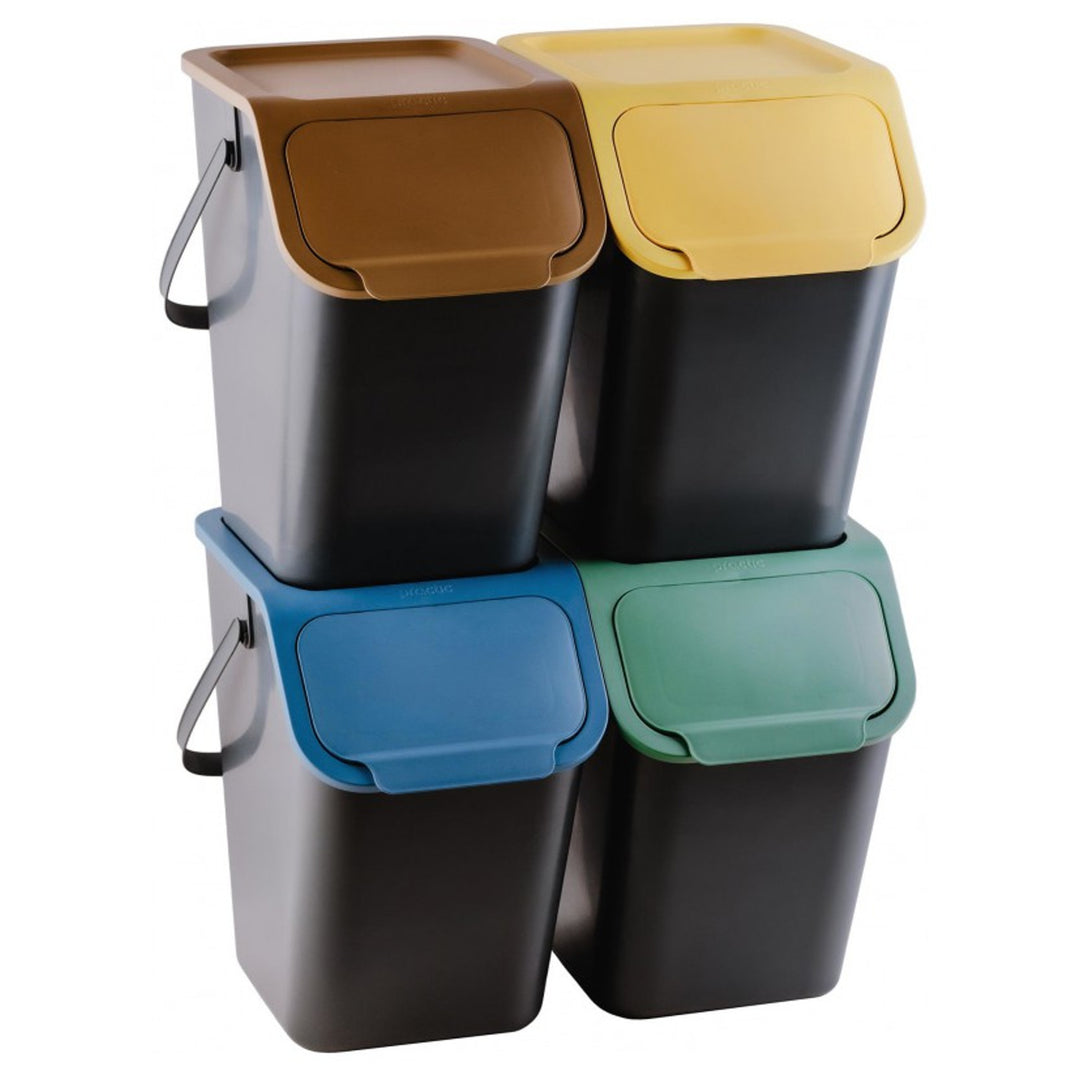 Practic konténer szett, elkülönítéshez, 4x25l, fekete, Bini 10100599