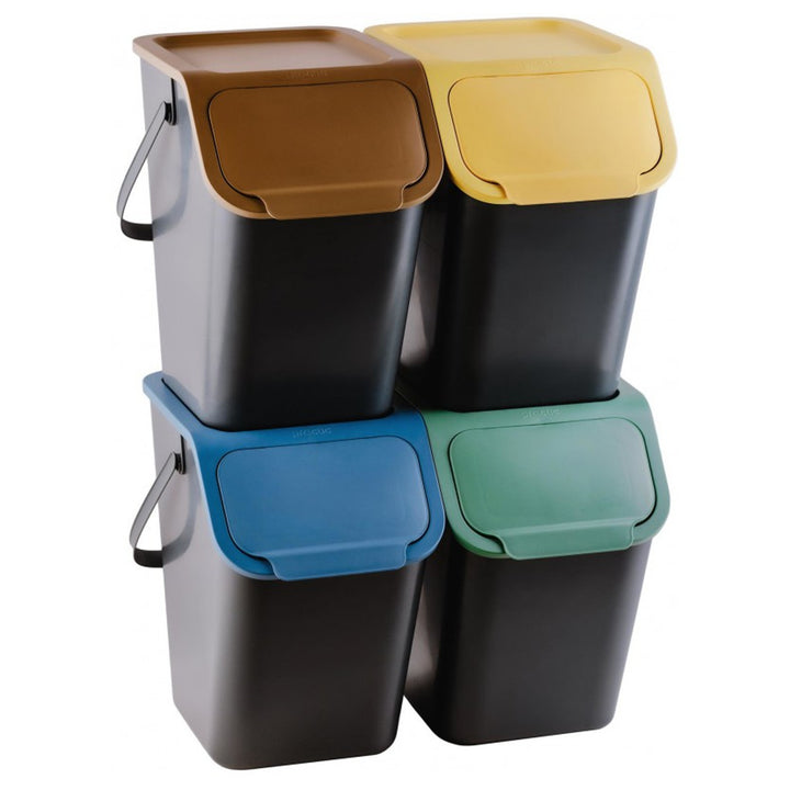 Practic konténer szett, elkülönítéshez, 4x25l, fekete, Bini 10100599