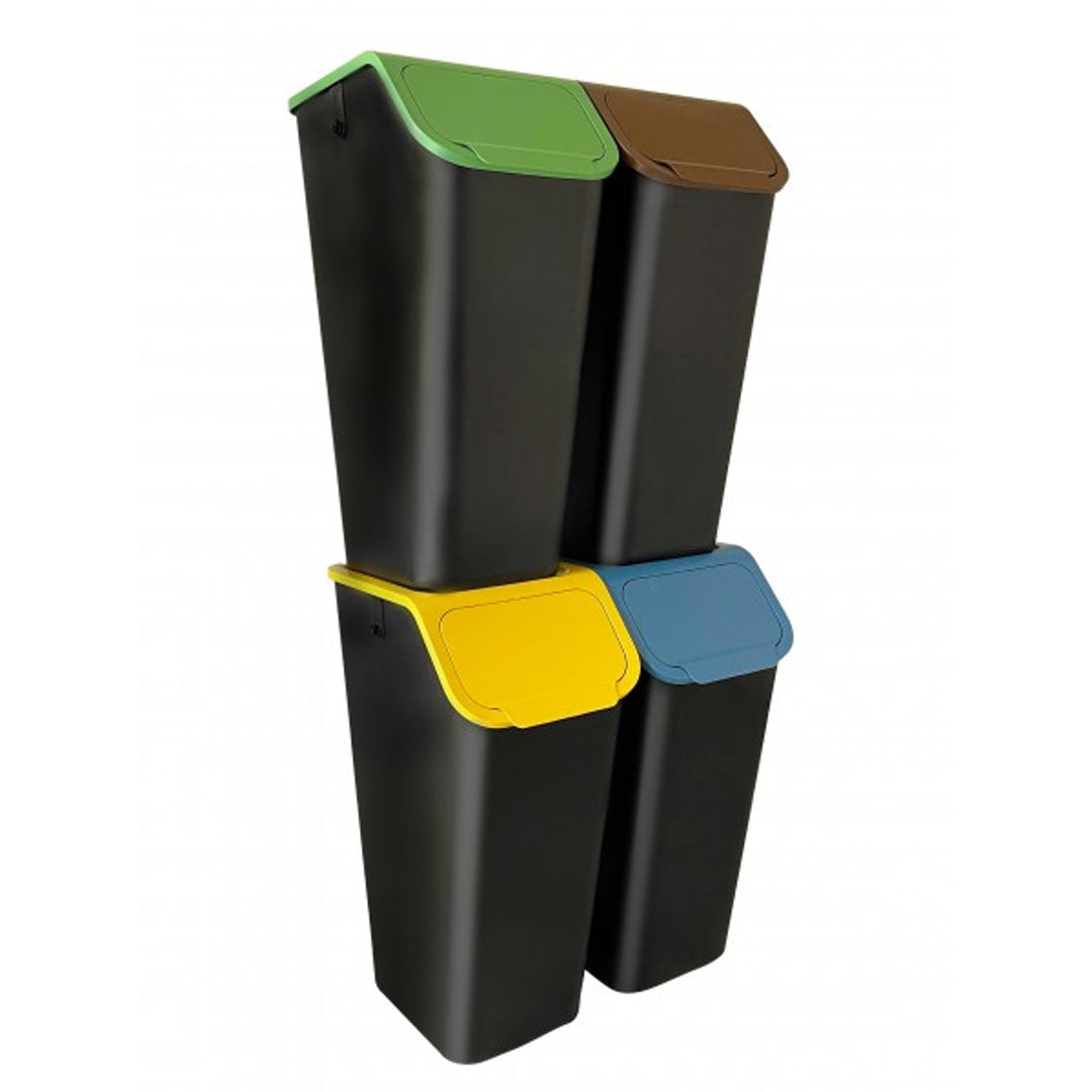 Practic konténer szett, elkülönítéshez, 4x35l, fekete, Bini 10103435