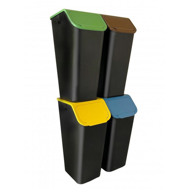 Practic konténer szett, elkülönítéshez, 4x35l, fekete, Bini 10103435