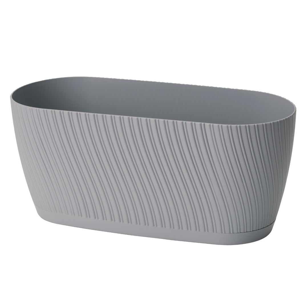 Form-Plasztik doboz, hosszúkás, állvánnyal, 27 cm, platina, Mika 27 Eco