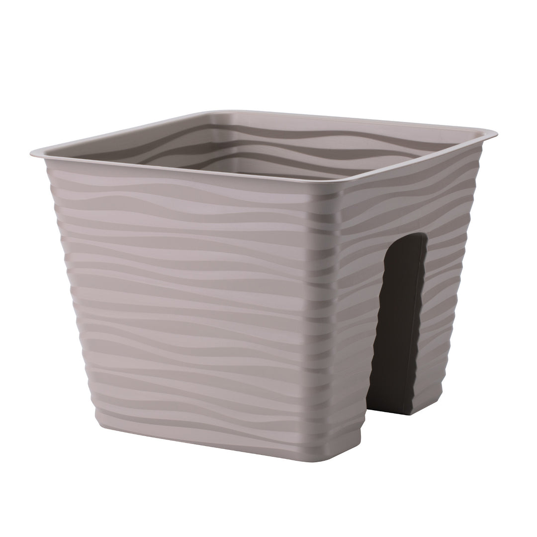 Form-Plastic virágcserép, korlát, 27cm, PP, szürke-bézs, Sahara 27