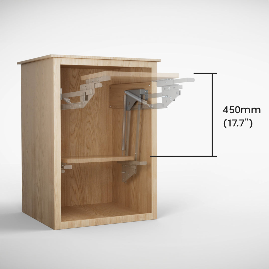 Emelő, beépített, kihúzható konyhai polc 5-20kg. 820x168x106mm MC-497