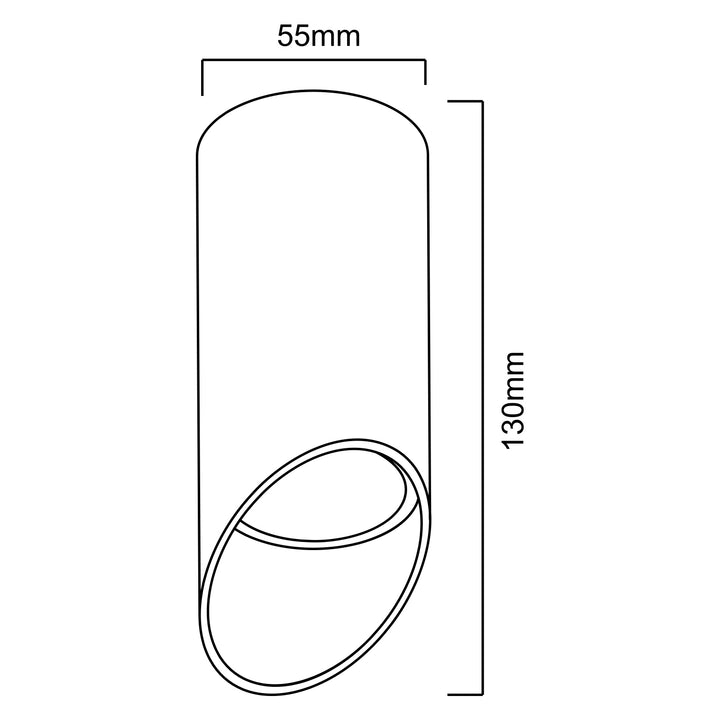 GU10 55x130mm alumínium reflektor fehér