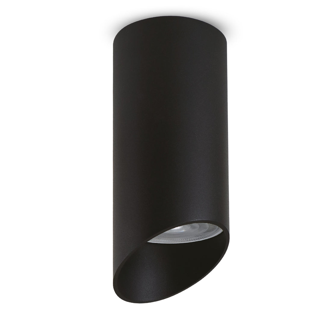 Maclean alumínium felszíni csöves lámpatest fekete 55x130mm GU10