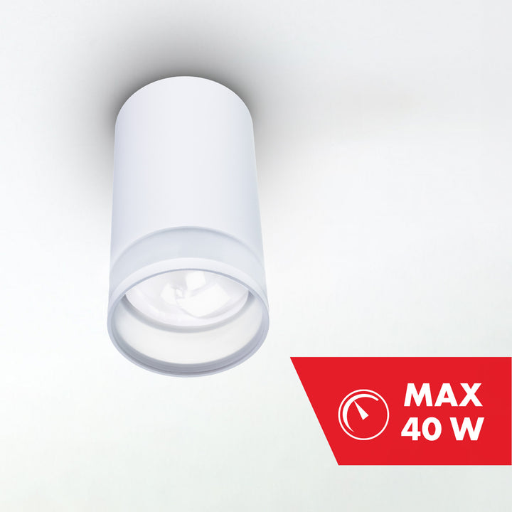 Maclean alumíniumcsöves felszíni lámpatest GU10 fehér 55x105mm